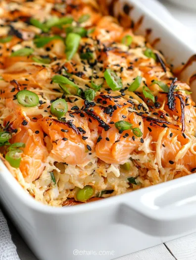 salmon sushi bake